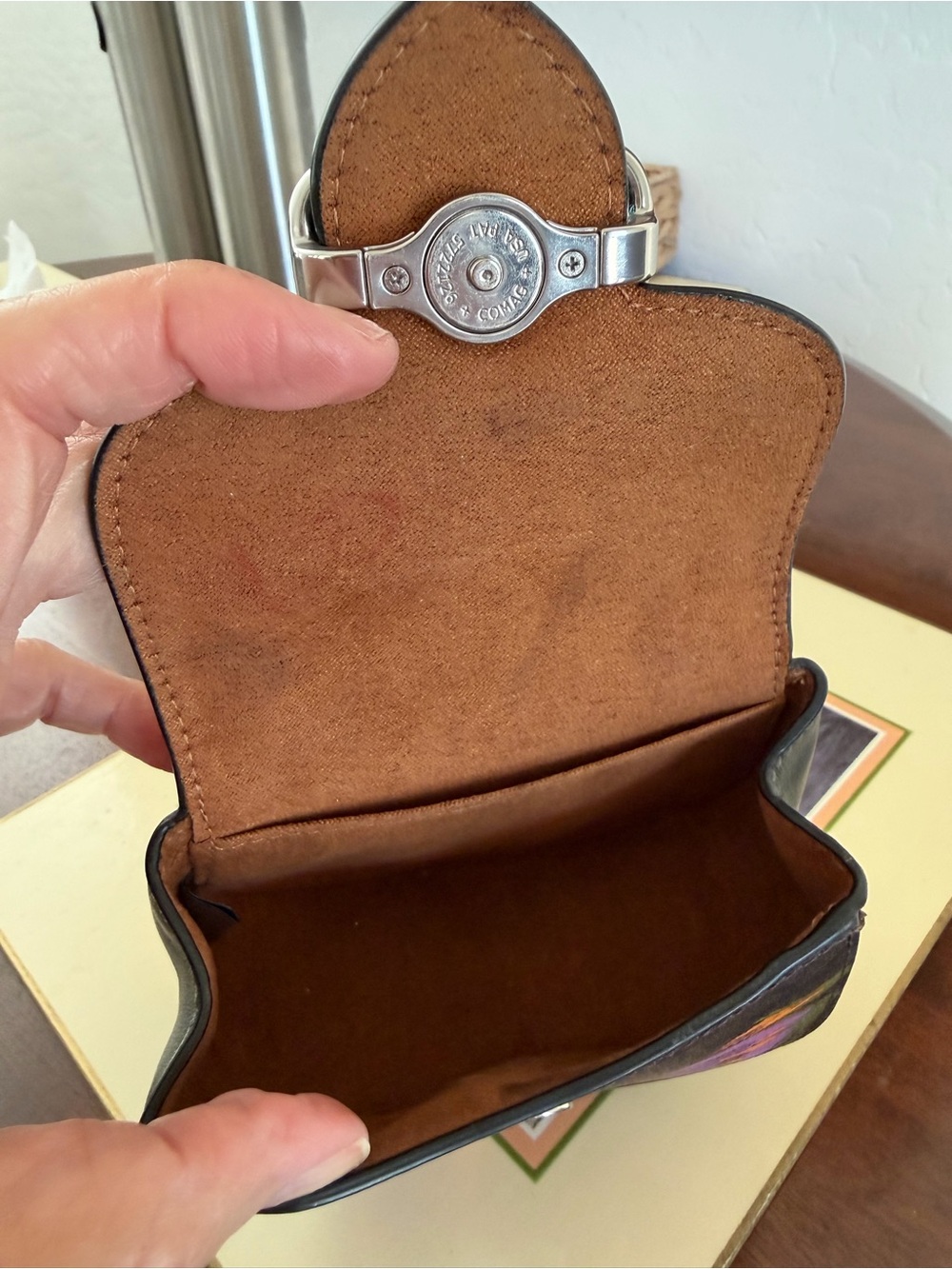 COACH Morgan Card Case (no chain strap) in Signature/Rose Print - Picture 3 of 7